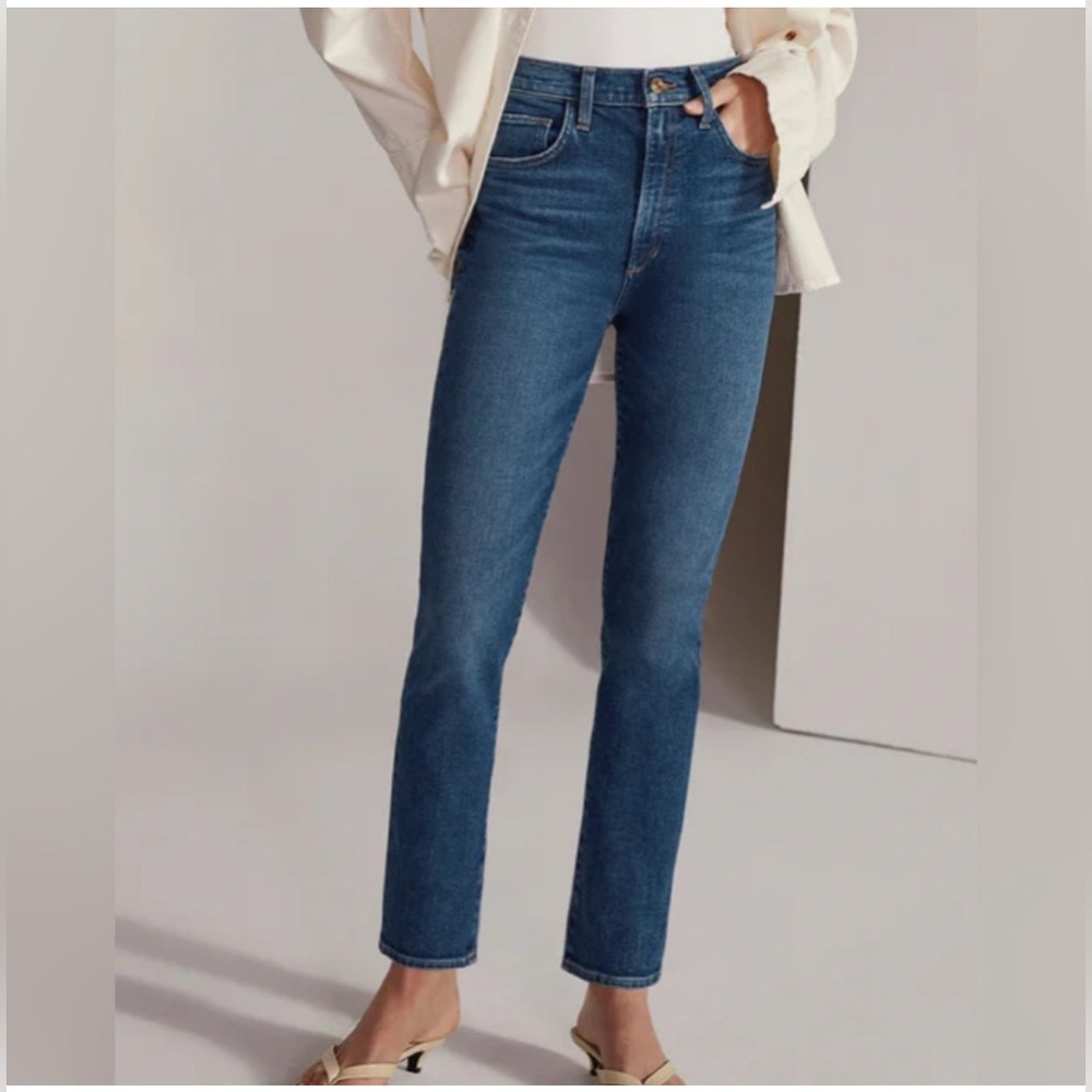 Favorite Daughter Dark Blue Cropped Ankle Jeans